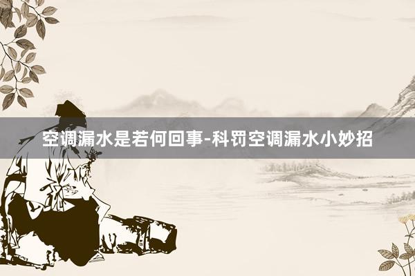 空调漏水是若何回事-科罚空调漏水小妙招