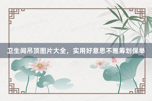 卫生间吊顶图片大全，实用好意思不雅筹划保举